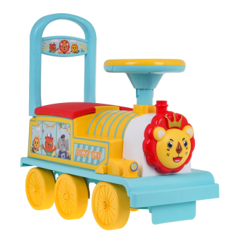 Interaktywny Jeździk Lokomotywa Lion dla dzieci 3+ Dźwięki + Światła + Schowek